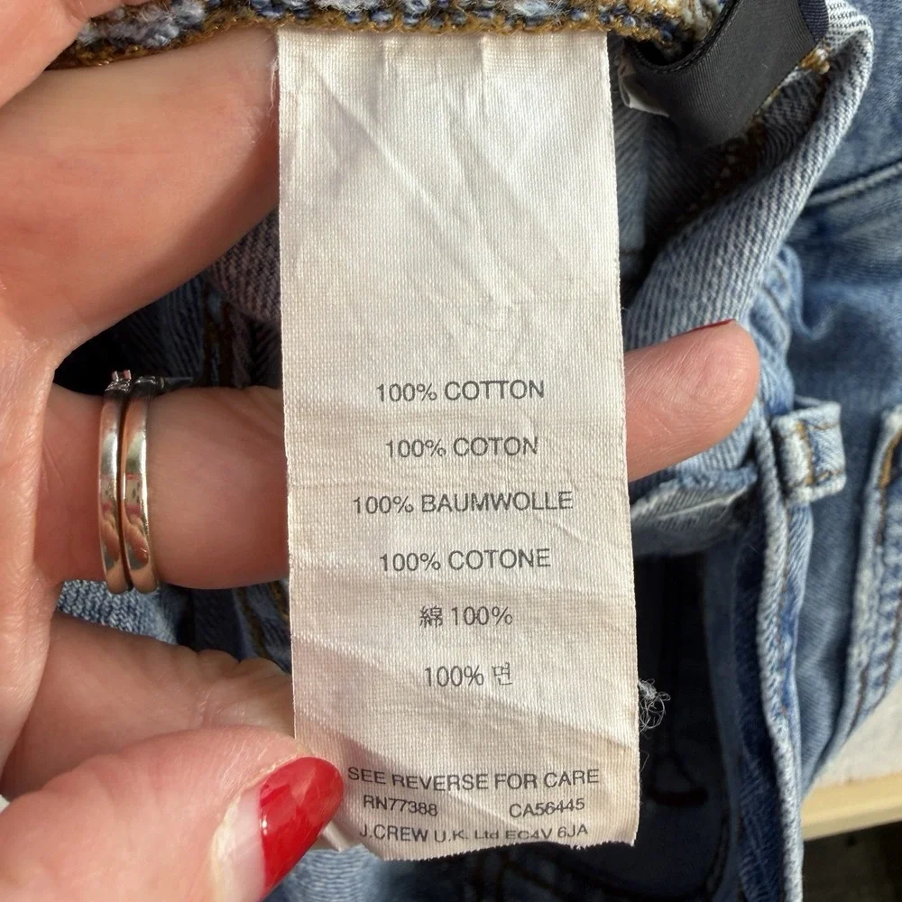 JCrew Sz 29 Jeans Shorts Broken In Boyfriend Cutoffs Blue Denim Distressed C0873